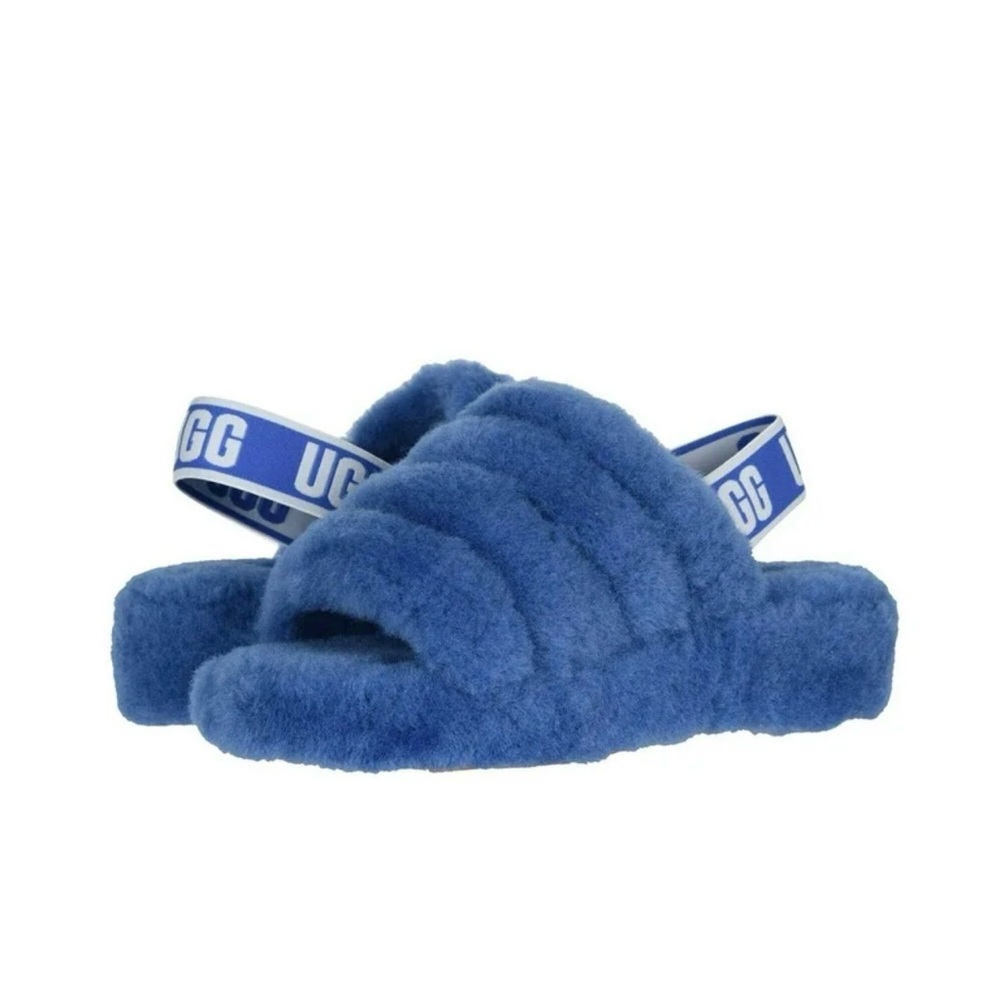 UGG Soft Blue Fluffy Slides